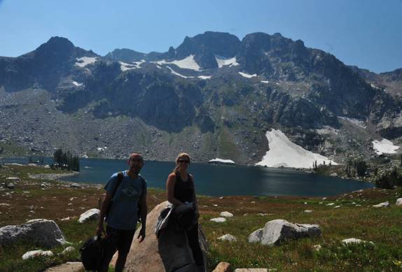 Chegando ao Lake Solitude, no Grand Teton National Park, no Wyoming, nos Estados Unidos